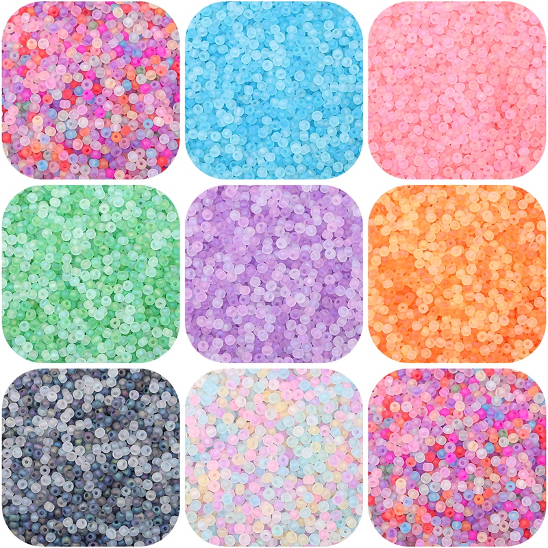 2mm 3mm 4mm Frosting Matte Seedbeads Seragam Putaran Spacer Beads Warna Pelangi Czech Bead Untuk Membuat Perhiasan Anting Kalung DIY