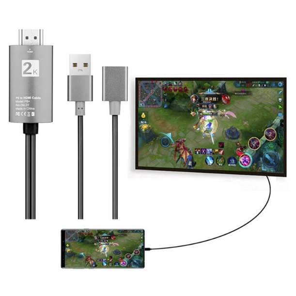 Kabel MHL 3 in 1 USB Type C Micro USB Lightning to HDMI Full HD