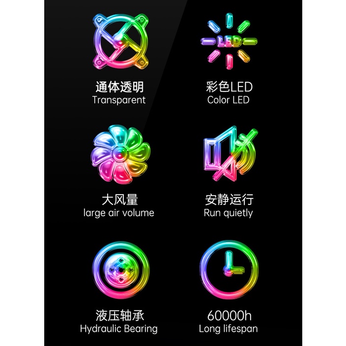 FAN CASING 12CM TRANSPARAN RGB glass coolmoon crystal