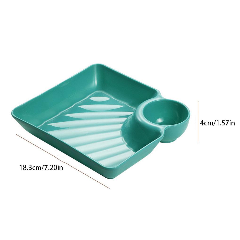 Piring Pangsit Dengan Ruang Cuka Bentuk Persegi Piring Snack Gaya Jepang Divided Tray Dish Peralatan Makan Dapur