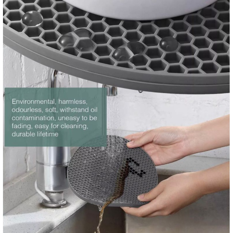 Tatakan Piring Silikon Anti Panas / Tatakan Silicone Bulat