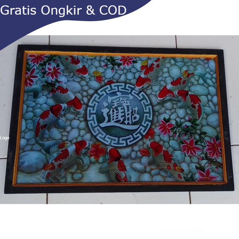 Hiasan dinding lukisan murah lukisan cetak dan bingkai gambar ikan koi kohaku