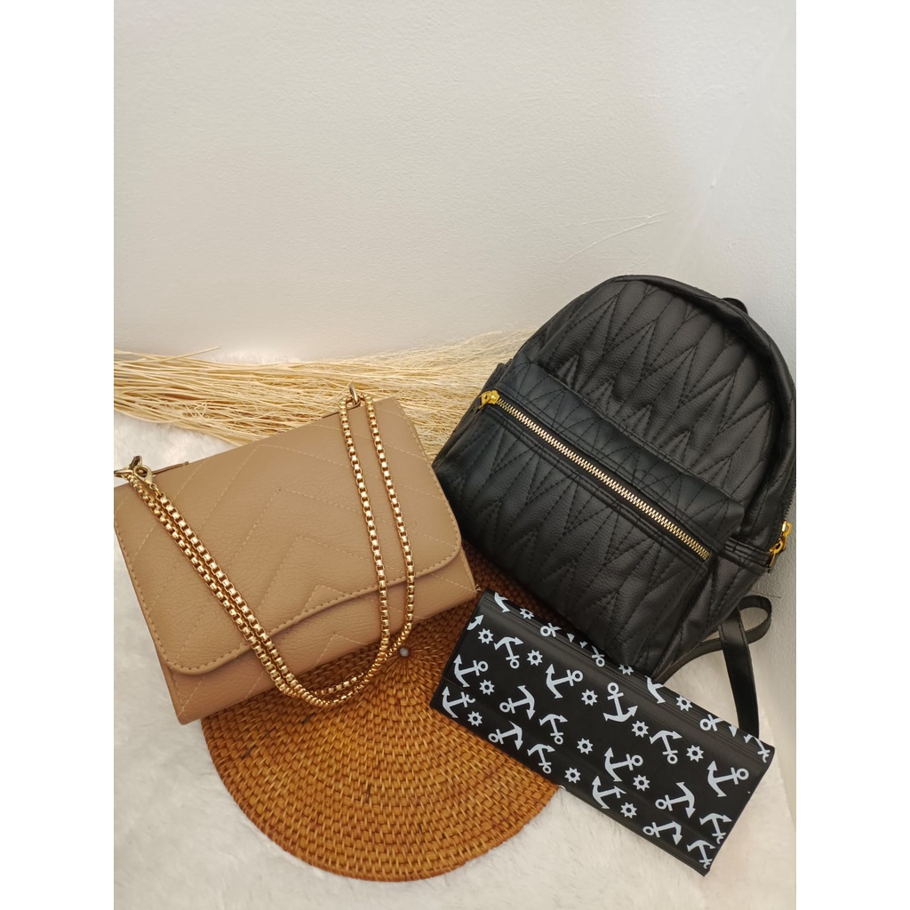 Paket Hemat Tas Ransel Dompet Tabungan Tas Laura