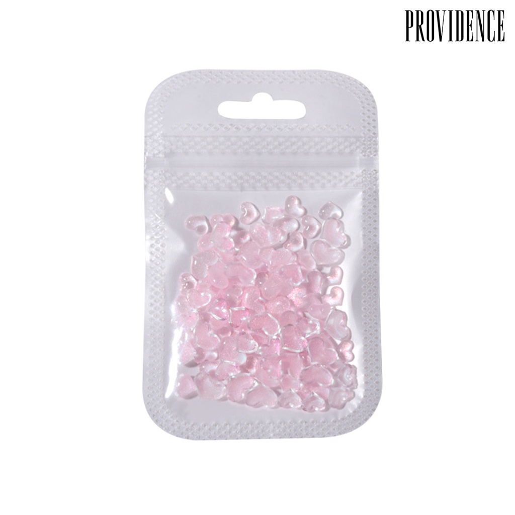 Providence 100Pcs/tas Nail Art Decor Flatback Tiga Dimensi Mix Size Halus Flash DIY Mini Bentuk Hati Berlian Imitasi Pesona Kuku Salon Pasokan