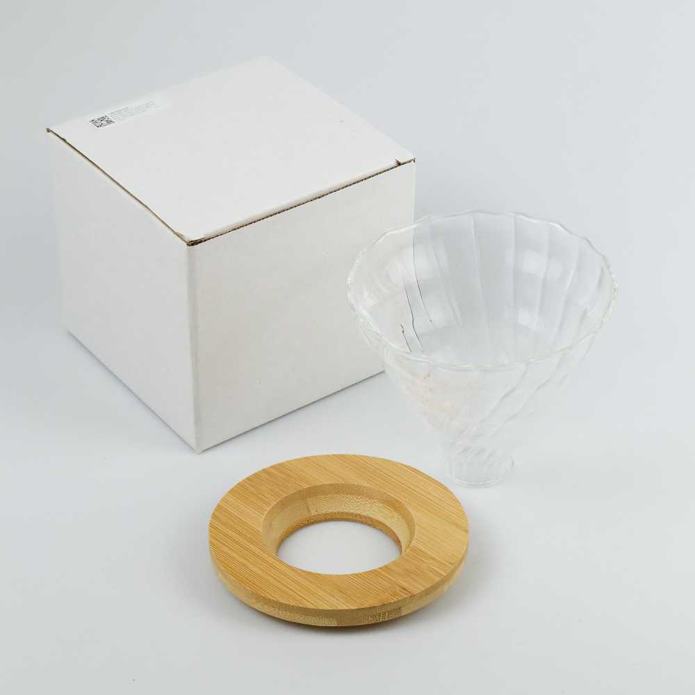 (BISA COD) FTIHSHP  Filter Penyaring Kopi V60 Coffee Filter Wooden Bracket - SE102