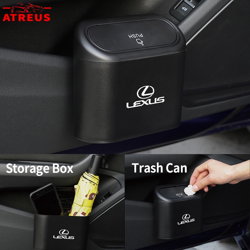 Lexus Tempat Sampah Mobil Gantung Tutup Flip Dustbin Tipe Tekan Storage Box Organizer Aksesoris Mobil Untuk rx 570 RX300 LX570 CT200H NX250 RX350 LX470 IS NX ES