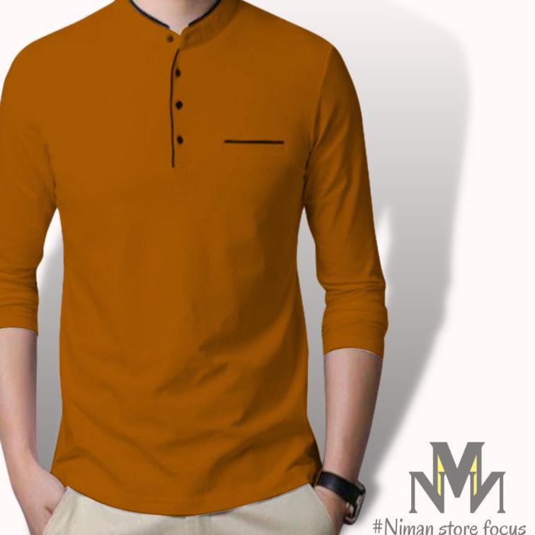 STOK TERBARU KAOS KERAH SAKU LENGAN PANJANG