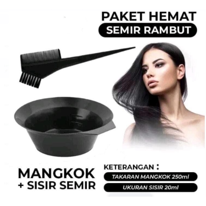 Sisir kuas dan mangkok semir cat rambut