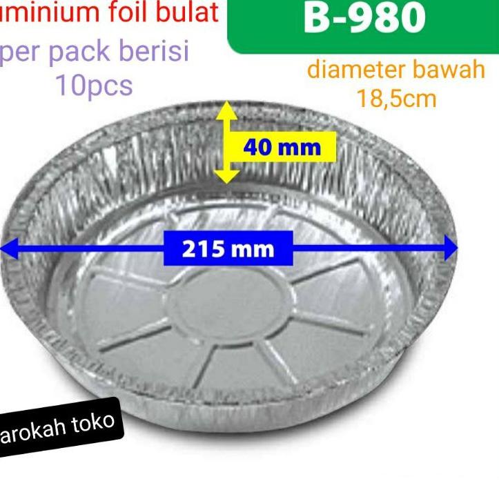 Harga Khususx4X8j Wadah aluminium foil bulat D: 20cm / loyang aluminium foil bulat diameter 20cm /al