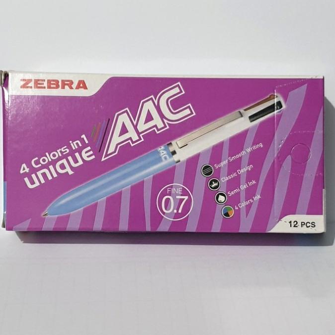 

Pulpen 4 Warna 0.7 mm / Pen ZEBRA Unique 1 Pack isi 12 Pcs