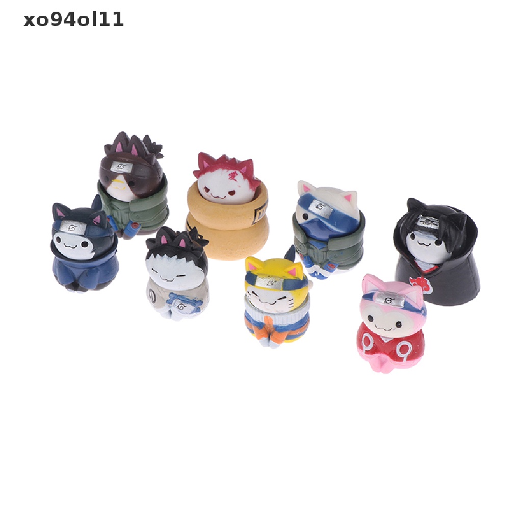 Xo 8Pcs Anime Naruto Kucing Angka Sasuke Itachi Action Figure Dekorasi Kamar Hadiah Hiasan Mobil Mainan Anak Rumah Boneka Model Ornamen Lanskap Mikro OL