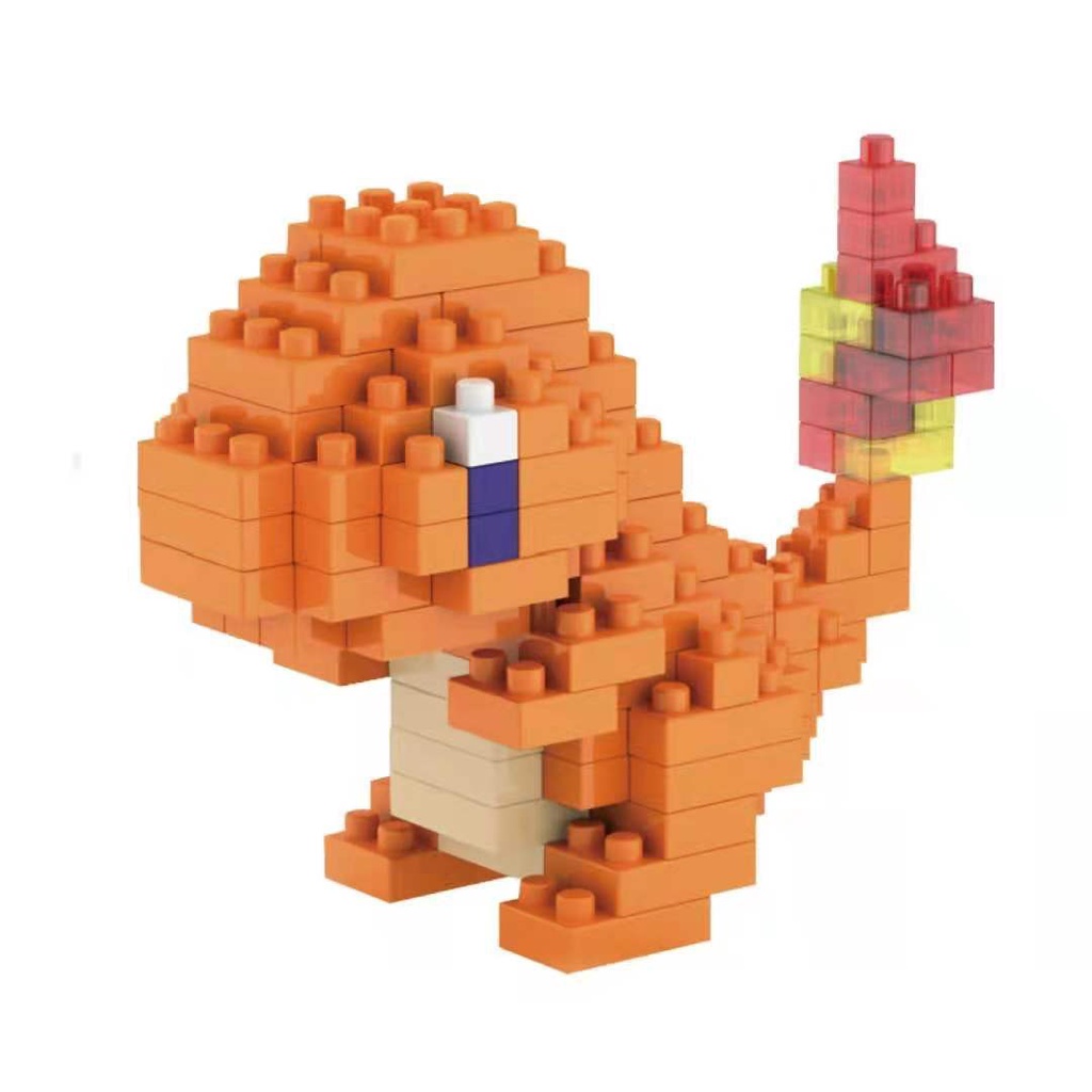 Pokemon Pikachu Charmander Micro Mini Diamond Block Baru DIY Nano Block Lego Mainan Blok Bangunan Charmeleon