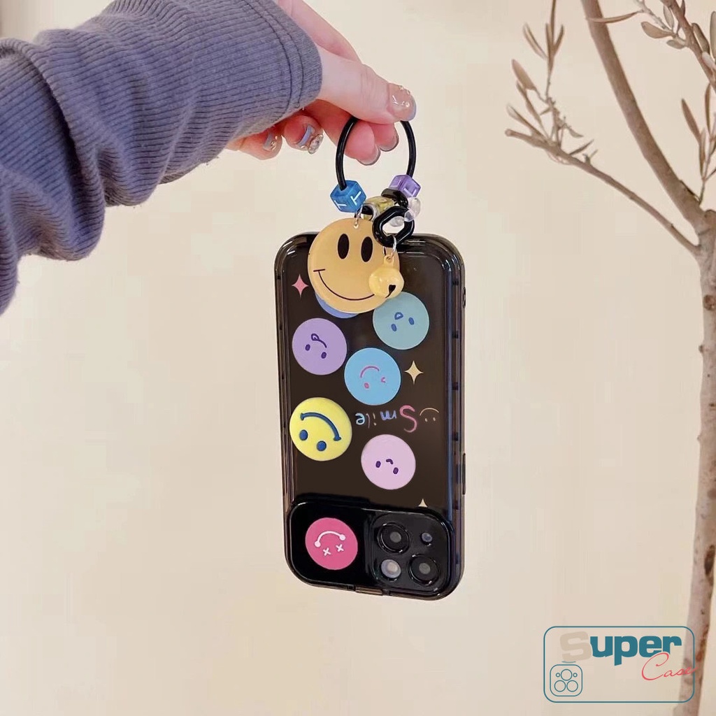 Kartun Kreatif Indah Smile Case Kompatibel Untuk IPhone 7Plus 8Plus 11xr XS13 14x12 Pro Max7 8 14 Plus MAX SE 2020 Kepribadian Flip Make Up Cermin Shockproof Soft Case