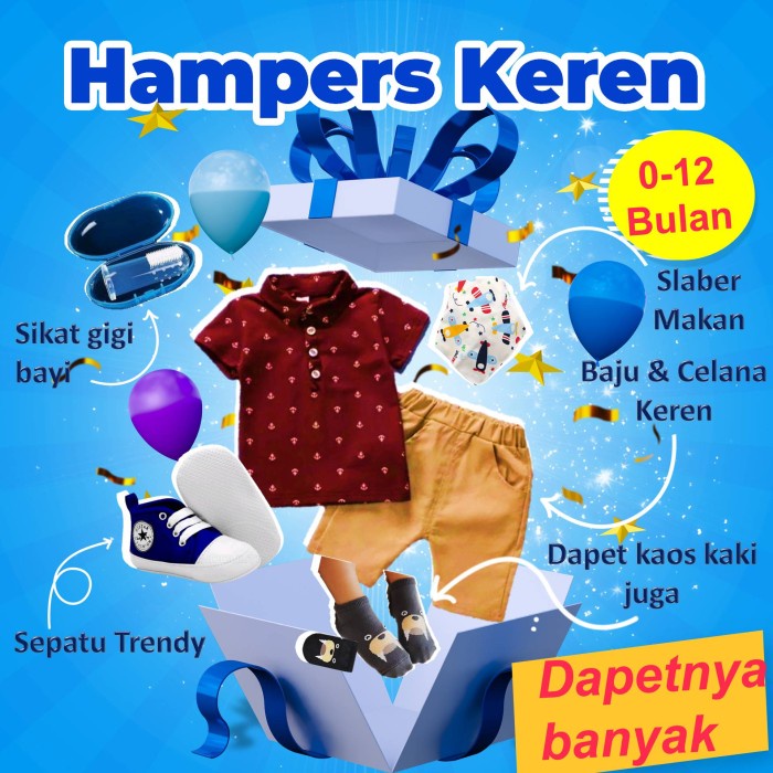 

(COD) Hampers Bayi Laki Laki Paket Lengkap Intagramable Kemeja Polo Putih - Hampers P Maron, 3-8 bulan
