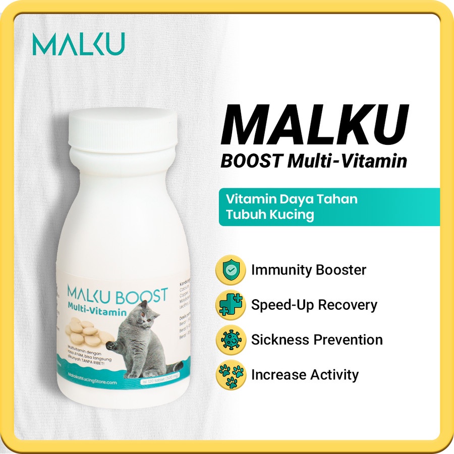 MALKU Appetite Gain - Vitamin Nafsu Makan Kucing, Flu Belek Kucing, &amp; Pencernaan