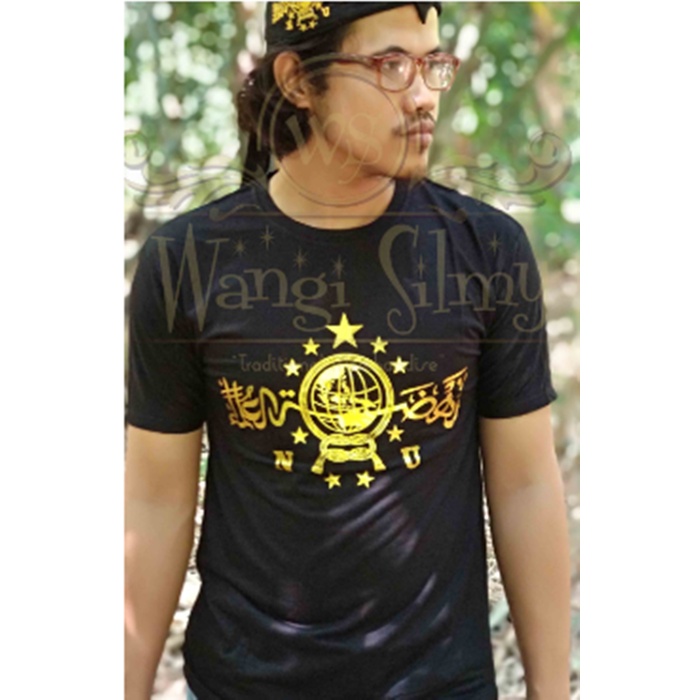 Baju kaos NU Nahdlatul Ulama pria dewasa lengan pendek kaos dakwah islami Cotton Spandek sablon
