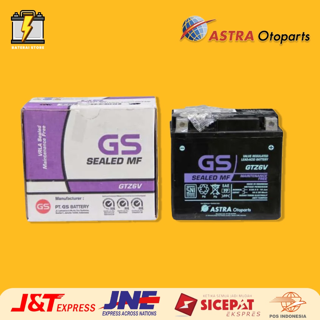 Aki Motor Kering GS Astra GTZ6V Original Yamaha Nmax/Aerox 155/Lexi/Freego S/Gear 125 S