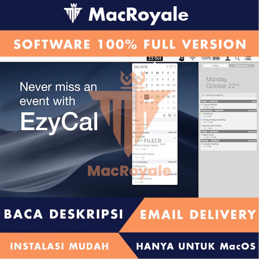 [MacOS] EzyCal Time &amp; Date Full Version Lifetime Full Garansi