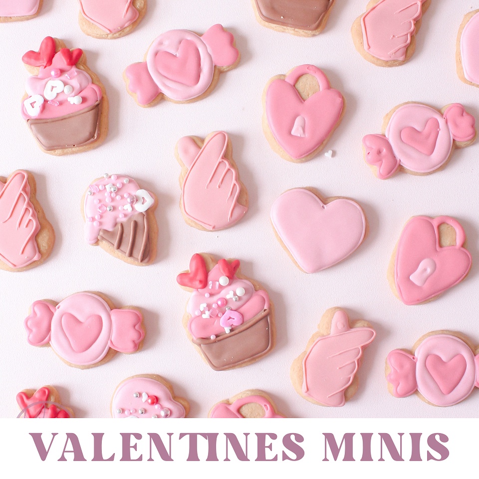 

Valentine MINIS - Sugar Cookies / Decorated Cookies / Kukis Hias