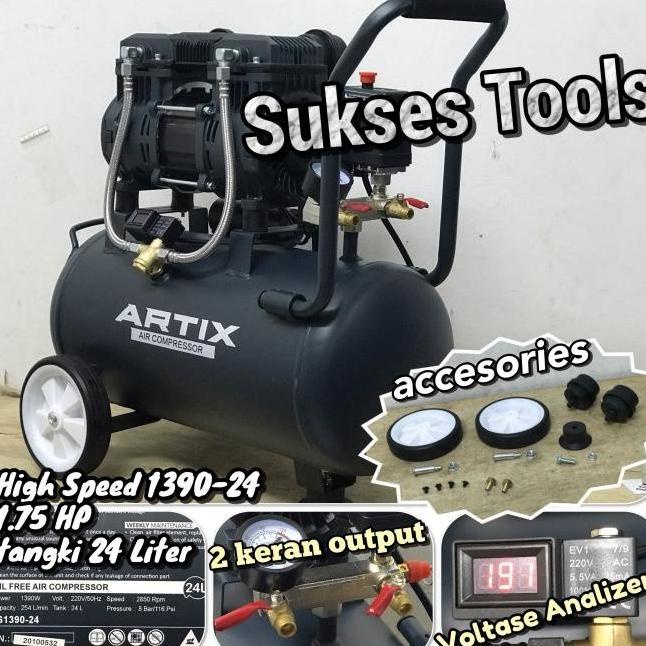 Promo Artix Hs 1390-30 High Speed Kompressor Oilless / Silent 1.75 Hp