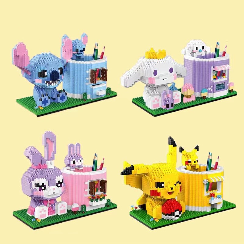 Kompatibel Dengan Lego Blok Bangunan Mainan Bintang Delu Lingna Belle Pikachu Pen Holder Partikel Blok Bangunan Hadiah Gadis