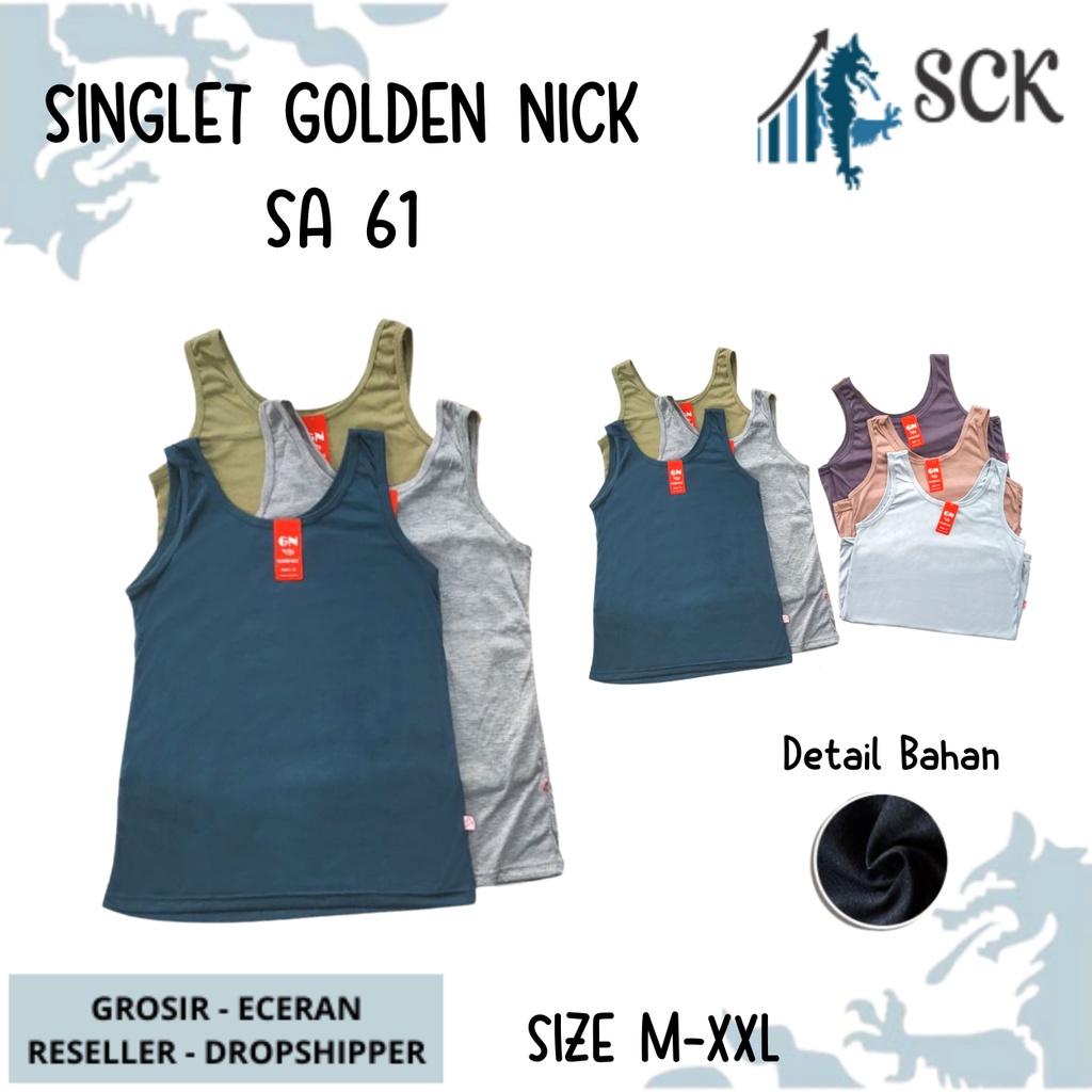 Singlet Wanita GOLDEN NICK SA 61 Warna Muda / Tanktop Tali Besar / Pakaian Dalam Olahraga Fitness Yoga - sckmenwear GROSIR