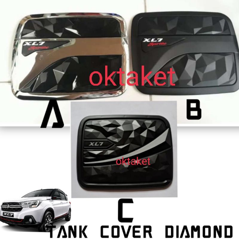 Tank cover  tutup tangki XL7 2020 2023  diamond Hitam Chrome