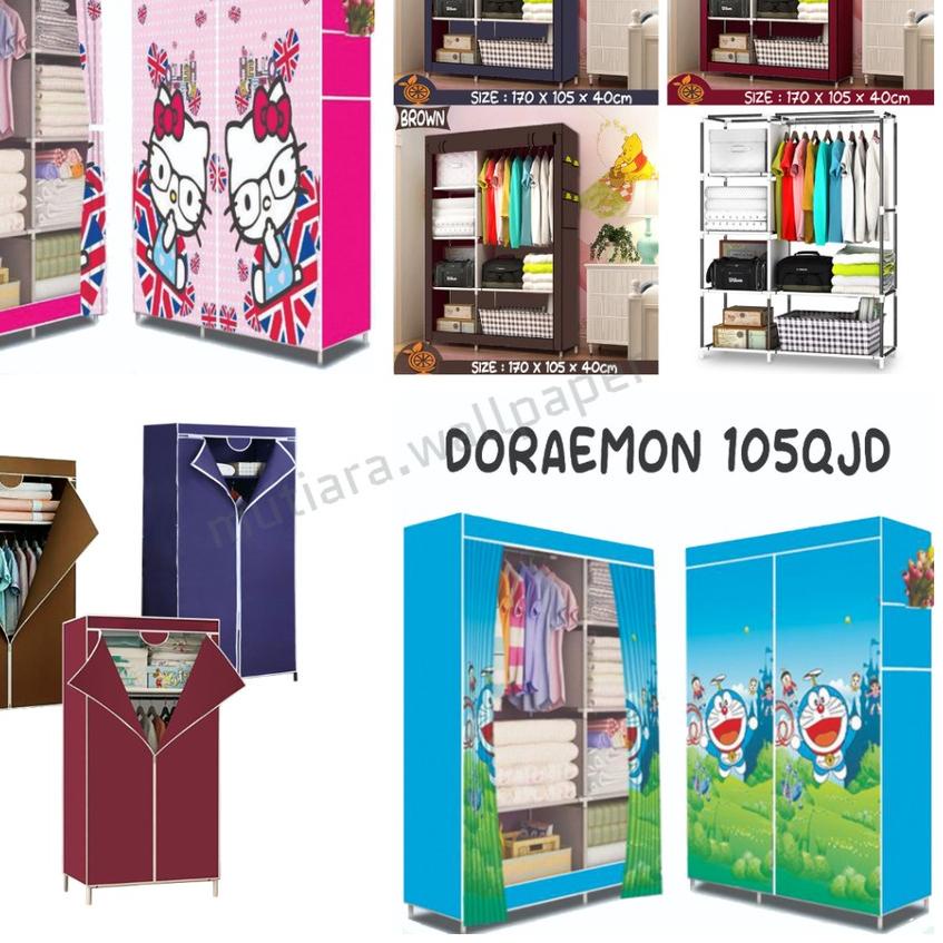 ➥ Lemari Portable Lemari Kain Sisi Ranjang Lemari Serbaguna Lemari Kain Resleting Lemari Gantungan K