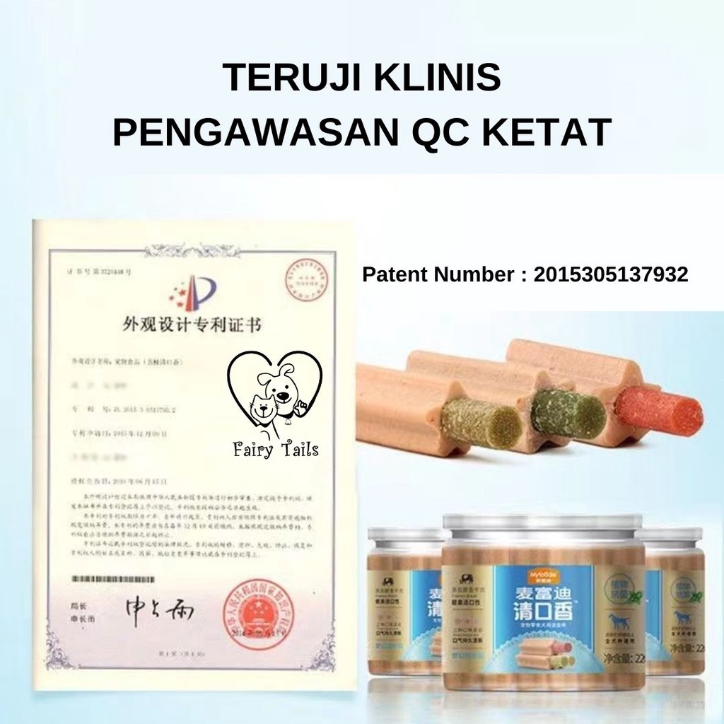 Dental Stick Chewing Gum Anti Bakteri Snack Kunyah Sehat Pembersih Gigi Untuk Anjing Anabul Mint Chamomile Lemon / Chew Stick Antibacterial Series Cleaning Teeth Healthy Treat for Dog