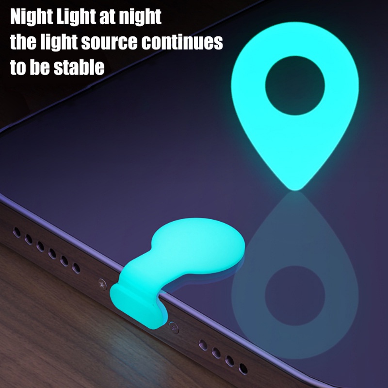 Luminous Anti-lost Dust Plugs / Silicone Charging Port Protective Cover / Durable Wear-resistant Built-in Protective Cap