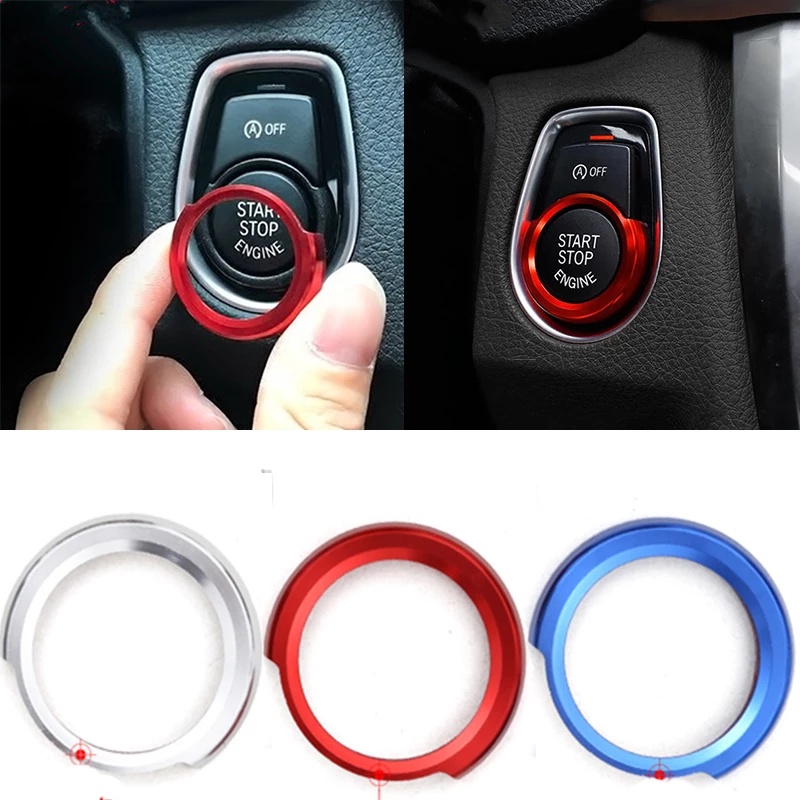 Untuk BMW 12 2 3 4 Seri X1 F48 F20 F21 F30 F32 F33 F34 F36 F45 F46 Mesin Mobil Tombol Start Stiker Ignition Key Ring Trim Cover