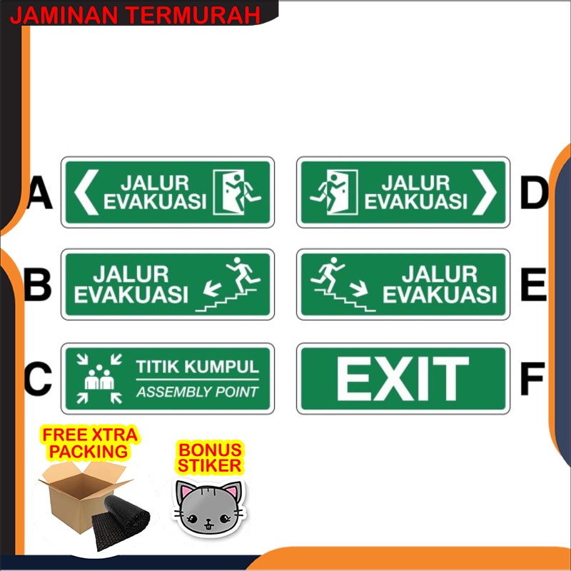 

Terlaris RAMBU K3 JALUR EVAKUASI 30CM X 10CM AKRILIK Keren