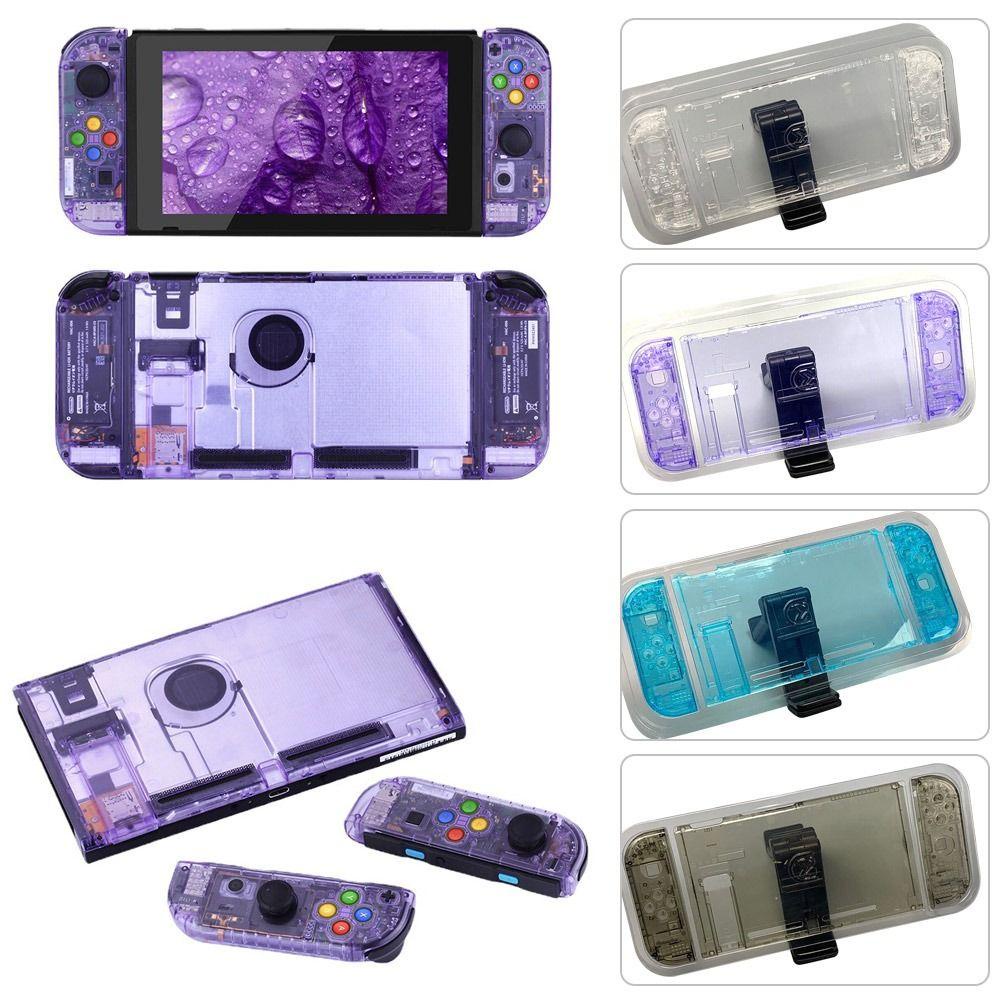 POPULAR Casing Konsol Game Populer Transparan DIY Bagian Pengganti Plat Belakang Untuk Joycon Casing Pelindung Untuk Nintendo Switch