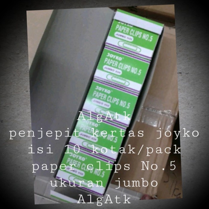 

Terlaris Joyko. Paper Clips (Penjepit Kertas) No.5 Jumbo.