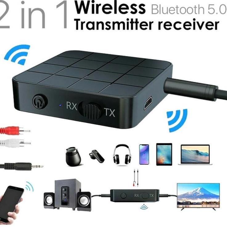 Best Deals Bluetooth Receiver 2in1 Audio Bluetooth 5.0 Transmitter &amp; Receiver 3.5mm / Receiver Wireless Stereo Adapter With 3.5mm AUX Jack for TV Computer Car Adapter
