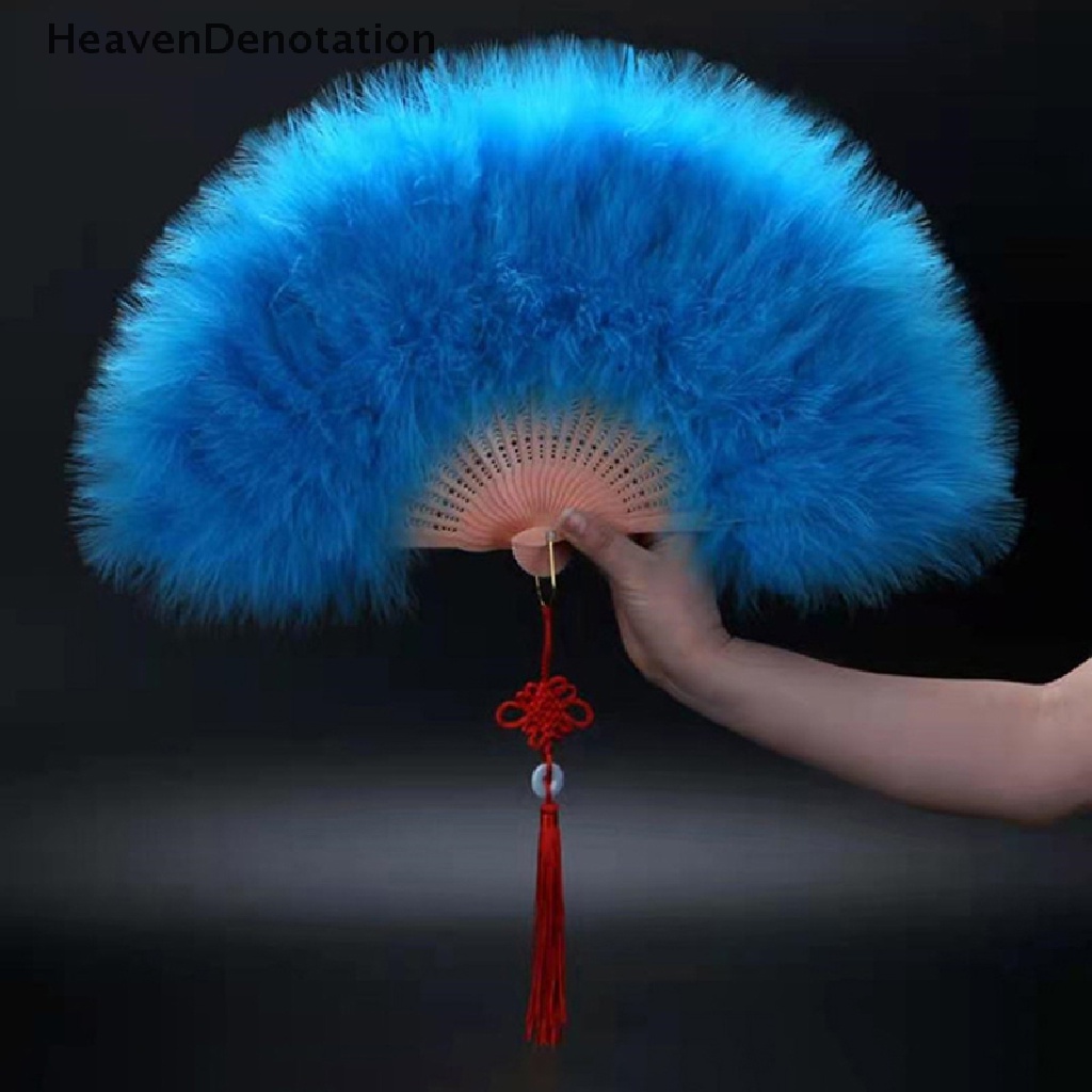 [HeavenDenotation] Kipas Lipat Bulu Gadis Peri Manis Jepang Gothic Court Dance Hand Fan HDV