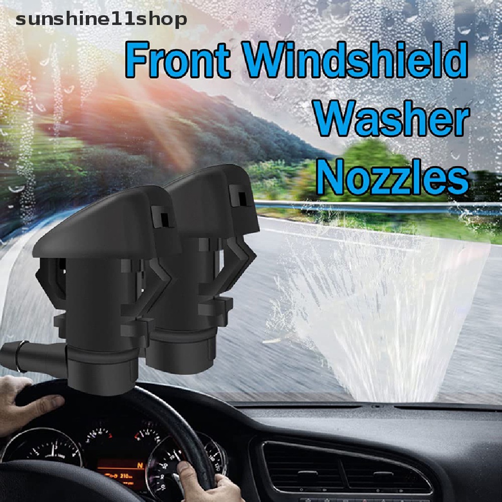 Sho 2pcs Nozzle Mesin Cuci Kaca Depan Wiper Kaca Depan Kit Wiper Mesin Cuci Untuk Jeep 55372143Ab N