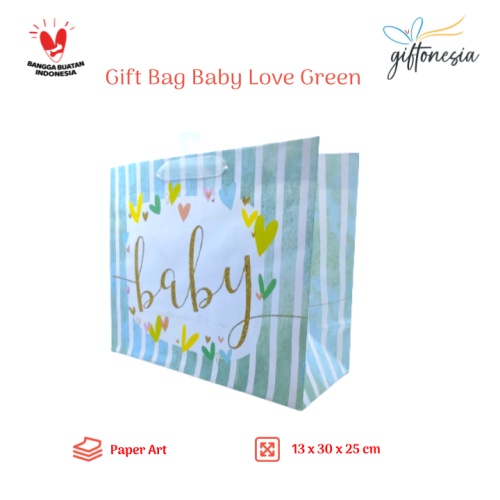 

Paper Gift Bag Baby Love Green Giftonesia Hampers Kado