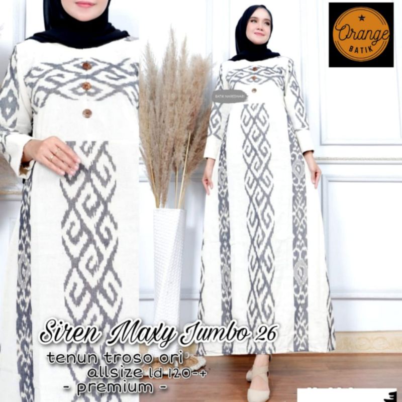 Longdress Gamis Tenun Troso Siren Maxy Jumbo
