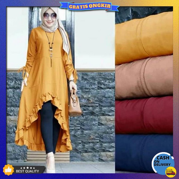 Tunik Cwe Rmja Kerja Thu Baju Murah Pakean Tinik Cewek Cantik Dress Tuniq Wnita Terbaru Tunix Dewasa
