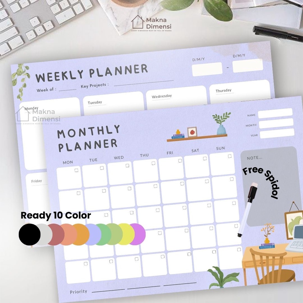 

Wall planner tempel (pict) agenda A3 (free 1 pcs spidol) makna dimensi weekly planner monthly planner jurnal harian