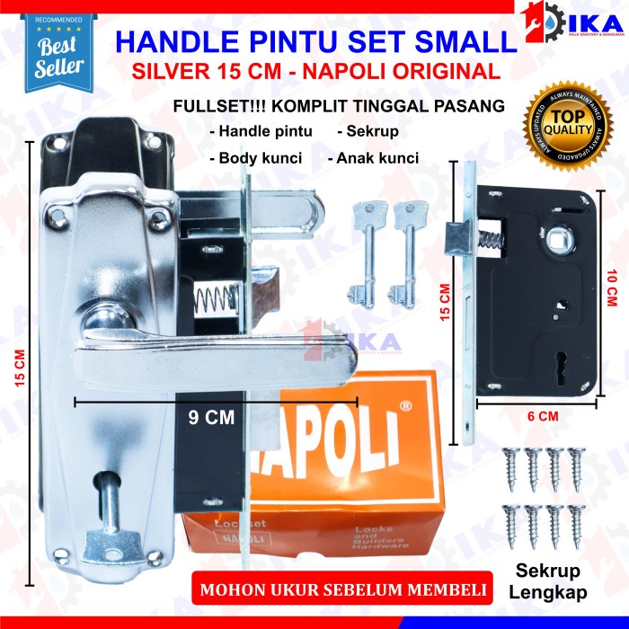 Terlaris ✨ -KUNCI PINTU RUMAH SET / HANDLE KUNCI PINTU / KUNCI PINTU RUMAH - SILVER- 2.2.23
