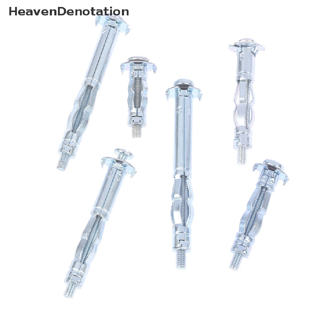 [HeavenDenotation] 10pcs M4 Berongga Dinding Logam Jangkar Kit Eternit Drywall Cavity Plug Dowel HDV