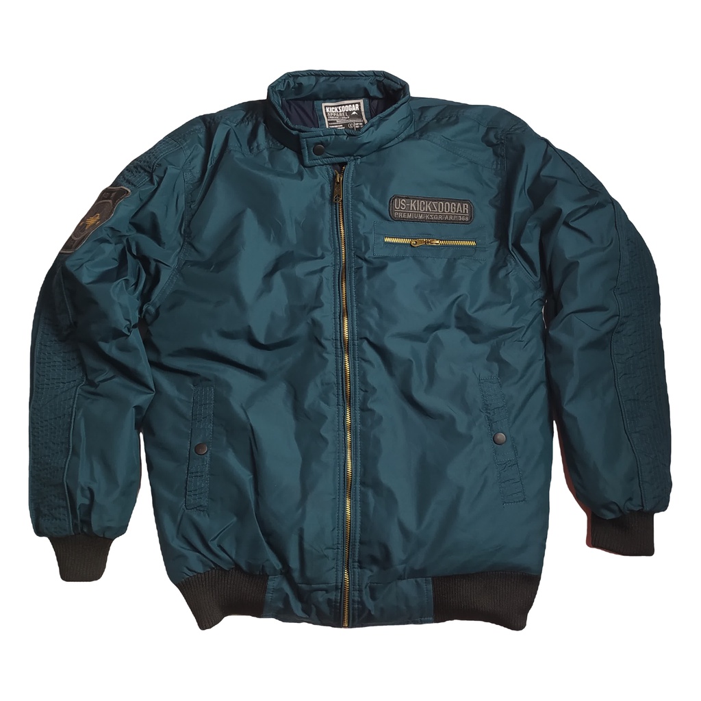 Jaket Bomber KICKSOOGAR KG - Jaket Pria Casual Waterproof Anti Air & Angin High Quality Teal Blue