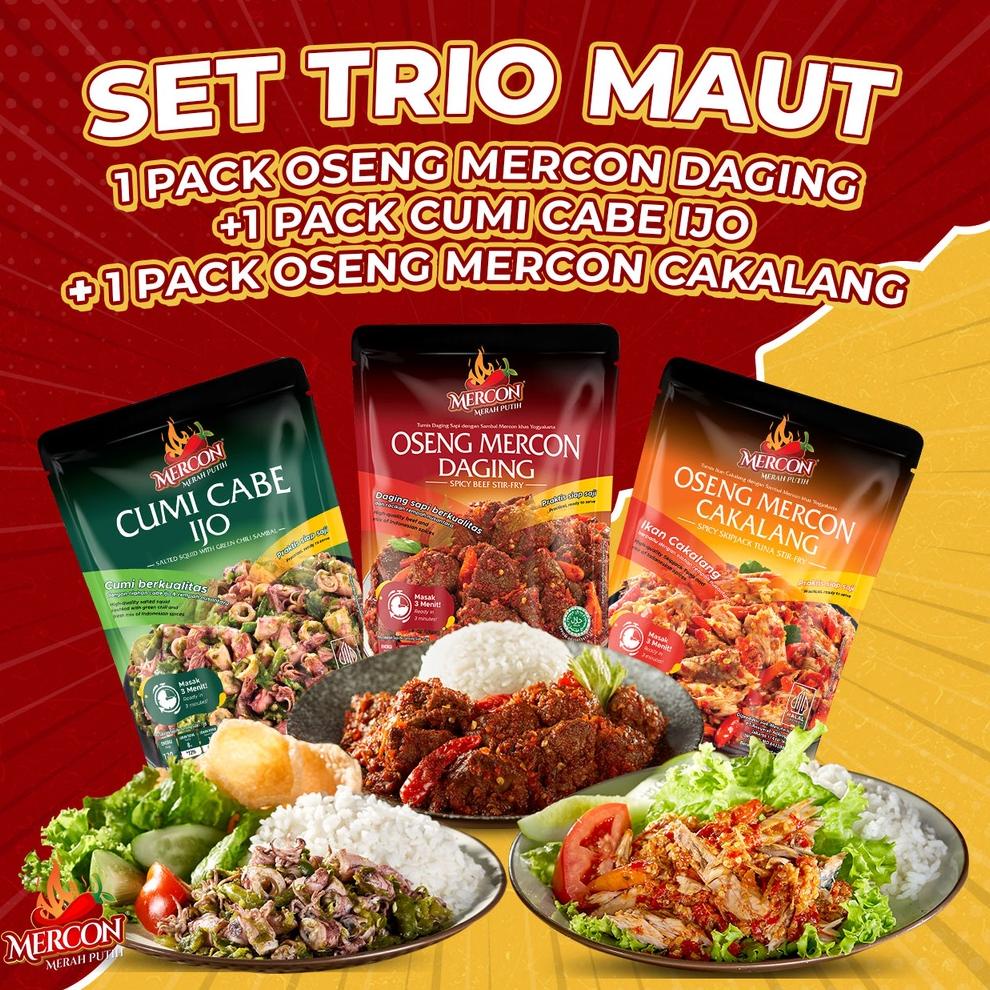 

12.12 MALL Mercon Merah Putih - Set Trio Maut || Oseng Mercon Daging + Cumi + Cakalang