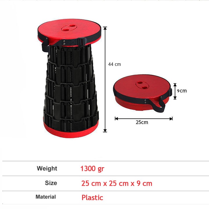 Kursi Lipat Portable 120kg Bangku Teleskopik Outdoor Pancing Camping