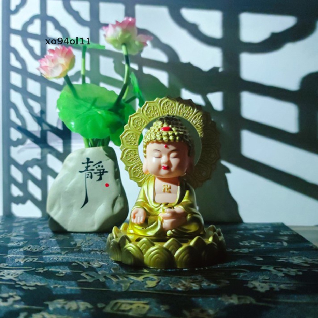 Xo Patung Buddha Nodding Surya Maskot Dekorasi Interior Mobil Rumah Lucky Tathagata Feng Shui Kerajinan Hias OL