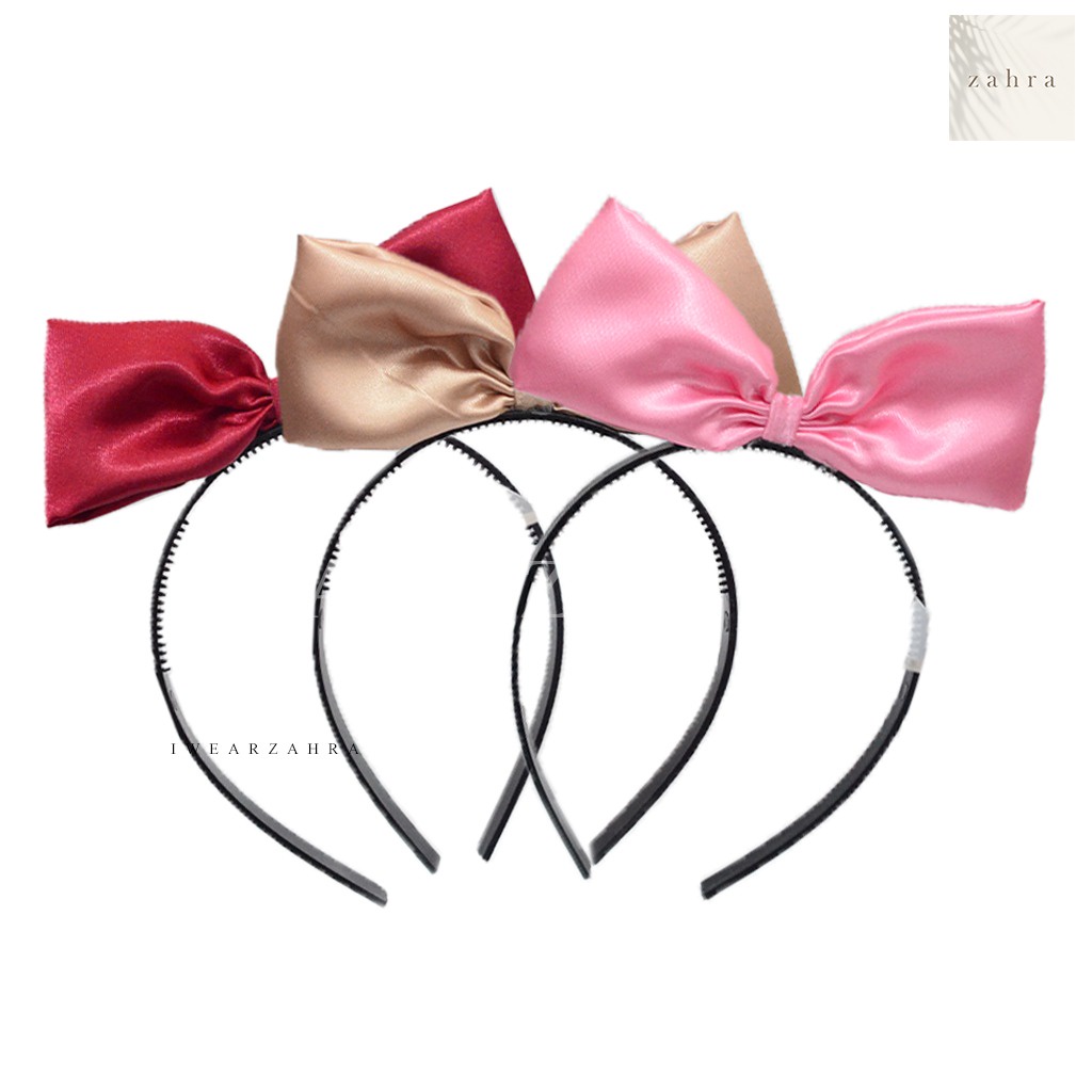 BANDO PITA - Ribbon Stand Headband Valentine Day Korean Fashion Aksesoris Rambut Wanita Anak Perempuan Ulang Tahun Gift Cantik Lucu Murah