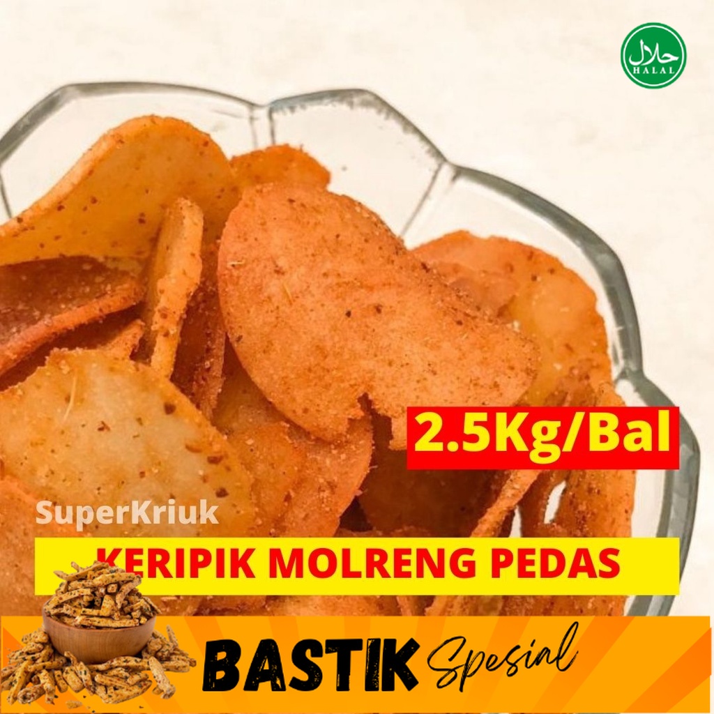 

Keripik Molreng Molring Pedas Balado Per-bal 2.5Kg TERLARIS