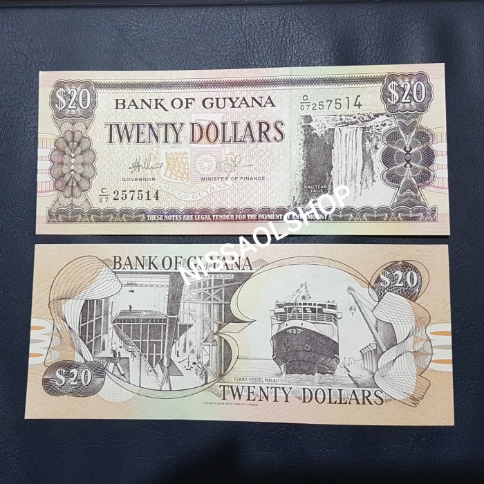 UANG ASING GUYANA 20 DOLLAR